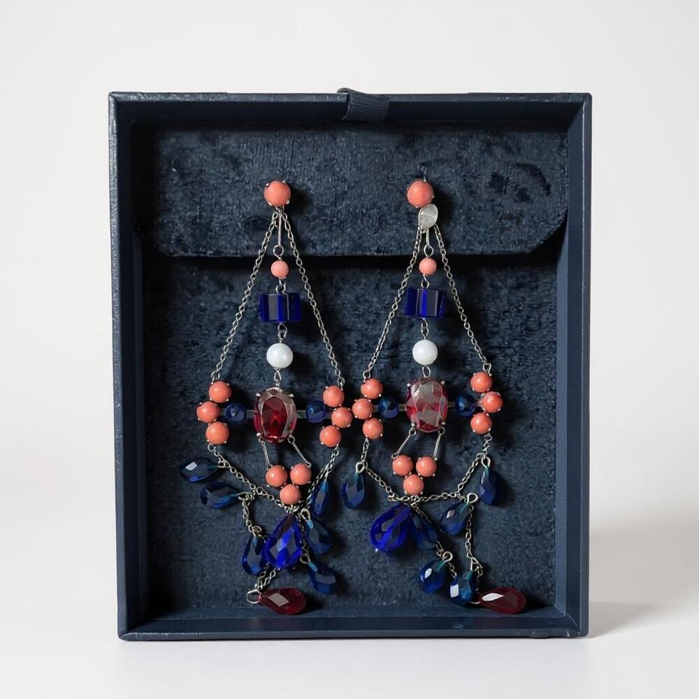 Ralph Lauren Kaleidoscope Chandelier Earrings Crystal Gem OS Brand New $2495